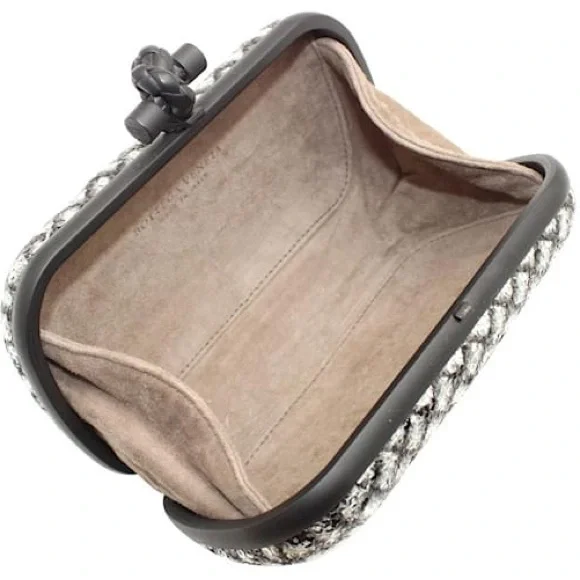 Bottega Veneta Sequin Knot Minaudière Clutch – Black & Silver w/ Dust Bag & COA - Picture 6 of 13